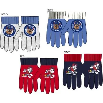 Rukavice Kiddee Chlapecké úpletové rukavice tlapková patrola Barva: šedá, Velikost: uni