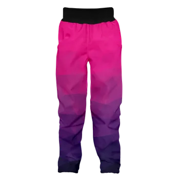 Dívčí kalhoty Wamu Softshellové kalhoty mozaika fialová Velikost: 86-92