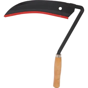 TOPTRADE zahradní srp (kososrp) 360 mm – ocelová čepel, dřevěná rukojeť (Ruční srp na trávu a byliny, délka čepele 360 mm)
