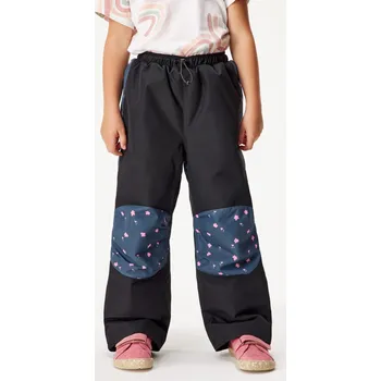 Dívčí kalhoty Unuo Rostoucí zimní oteplovačky s květinami Velikost: 122-128