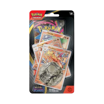 Společenská hra Pokémon TCG: Mega Evolution—Phantasmal Flames – Blaziken Premium Checklane Blister
