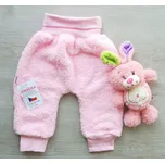 Amálka Dětské chlupaté kalhoty - fleece - růžové Velikost: 74