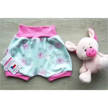 Amálka Kraťásky květinky, zelené Velikost: 68-74