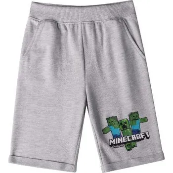 Chlapecké kraťasy oficiální licence Bermudy minecraft Barva: šedá, Velikost: 9