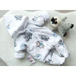 Amálka Kojenecká kombinéza s tučňáky - zateplená Velikost: 56-62