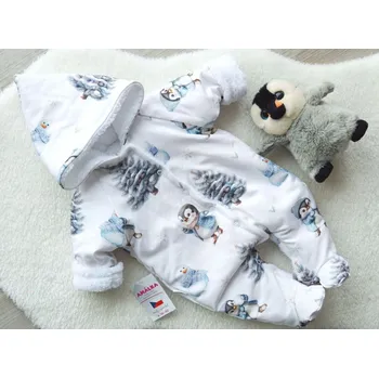 Kojenecká kombinéza Amálka Kombinéza tučňák Velikost: 56-62