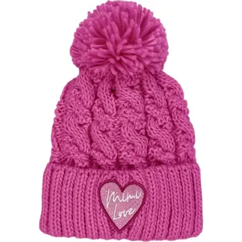 Čepice Mimilove Zimní čepice srdíčko růžová Velikost: 0-2