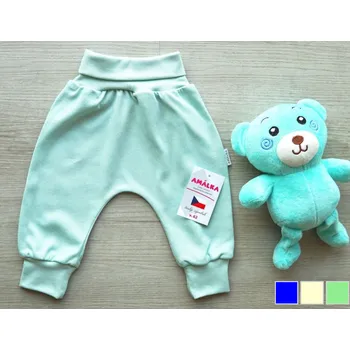Amálka Chlapecké bavlněné rostoucí kalhoty Barva: mint, Velikost: 68
