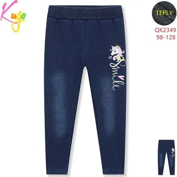 Dívčí oblečení Kugo Zateplené legíny 98-128 Barva: Modrá, Velikost: 116