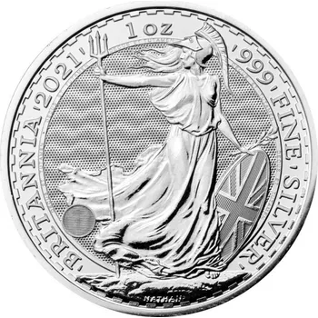 Investiční stříbrná mince 1 Oz Britannia 2021