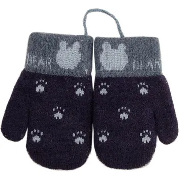 Rukavice Dráče Pletené palcové rukavice tmavě modrá Velikost: XS