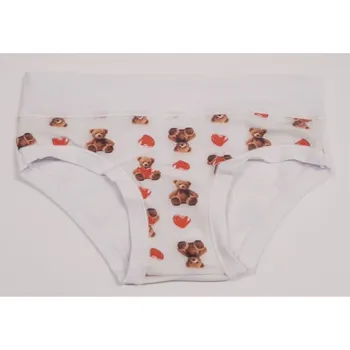 Emy Bimba Dívčí kalhotky Medvídek – bílé a růžové Barva: Bílá, Velikost: 134-140