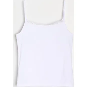 Dámské tričko Sinsay - Bavlněný top - bílá - 640EU-00X - 640EU-00X-M