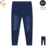 Kugo Zateplené riflové legíny - Modrá pro školáky Barva: Modrá, Velikost: 164