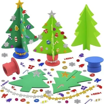 Vánoční dekorace Sada na vánoční stromeček FYOJAIC, 6dílná sada vánočních dekorací pro děti, sada vánočních dekorací