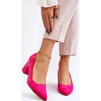 Dámské lodičky Boto Klasické semišové lodičky na vysokém podpatku s zdobením Derren Barva: Růžová, Velikost: 39