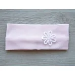 Amálka Čelenka s bílou květinkou - pudrová/růžová Barva: pudrová, Velikost: 50-56