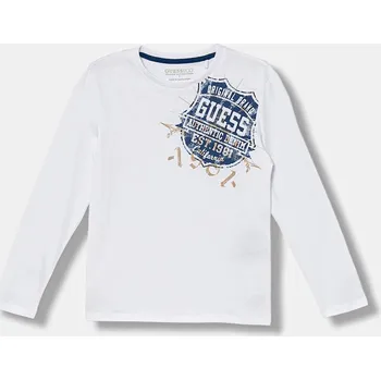 Dětské bavlněné tričko s dlouhým rukávem Guess L5YI16.K8HM4.9BYA bílá 00X, vel. 158-166