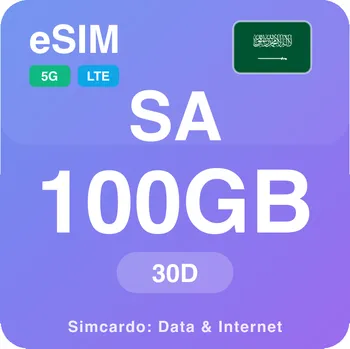 SIM karta Saúdská Arábie Mobilní Internet - eSIM 100GB 30 dní datová SIM karta