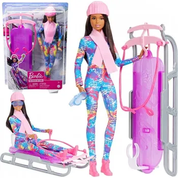 Panenka Mattel Barbie se sáňkami