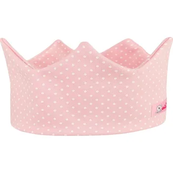 Kojenecká čepice Dráče Čelenka korunka s puntíky - růžová Velikost: 50-52