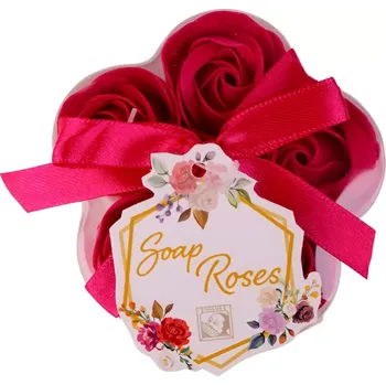 Mýdlo Accentra Mýdlové růže v krabičce 5 ks Červená sada
