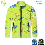 Kugo Dětská mikina dinosauři - Modrá / Zelená Barva: Zelená, Velikost: 128