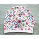 Amálka Kojenecká čepička s květinkami - Jersey Velikost: 74-80