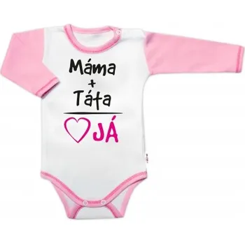 Dětská móda Baby Nellys Dívčí body Máma+táta=já Barva: Růžová, Velikost: 62