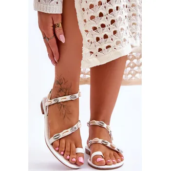 Dámské sandále Boto Dámské sandály s ozdobnými mušlemi Verdem Barva: Bílá, Velikost: 37