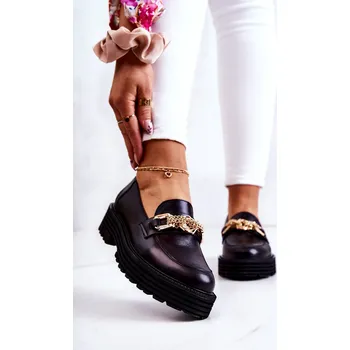 Dámské polobotky Dámské boty Brogues kožená dekorace Laura Messi 2383 Barva: Černá, Velikost: 36