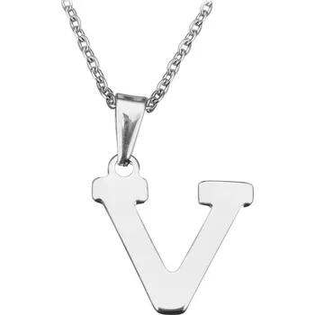 Náhrdelník Ocelový řetízek s přívěskem iniciála V