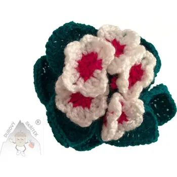 Velikonoční dekorace Dubový skřítek Primulka z háčku v hrníčku bílá - květina, která nikdy neuvadne