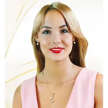 Souprava šperků Foxette Souprava šperků z chirurgické oceli Perle - Růžová / Originální JF_0318