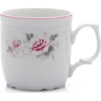 Thun 1794 Hrnek, český porcelán, Bernadotte, 250 ml, růže, růžový proužek, Thun