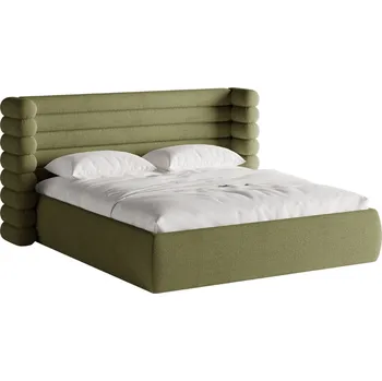 Postel Zelená bouclé dvoulůžková postel MICADONI Mount 180 x 200 cm