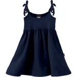 Jožánek Dívčí šaty s kapsami - Lososová/Smetanová/Tm. modrá Barva: tmavě modrá, Velikost: 110