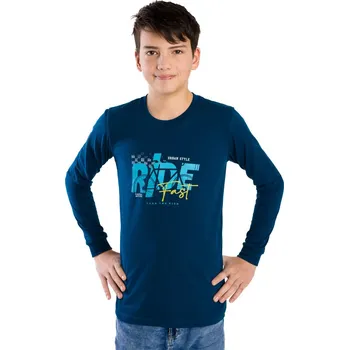 Chlapecké tričko Betty mode Chlapecké tričko Ride fast Barva: tmavě modrá, Velikost: 170