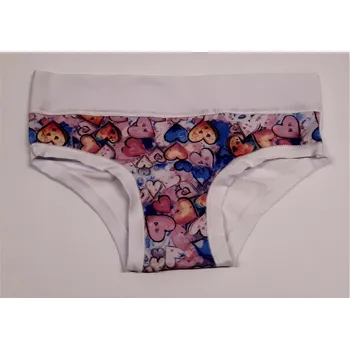 Emy Bimba Dívčí kalhotky s motivem srdíček - Růžová/Bílá Barva: Bílá, Velikost: 104