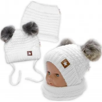 Čepice Baby Nellys Zimní čepice star bílá Velikost: 98-104