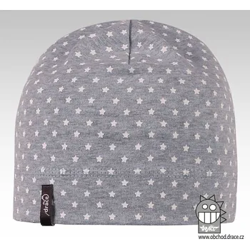 Čepice Dráče Dětská bavlněná čepice s hvězdami - Šedá Velikost: 52-54