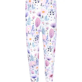 Dívčí legíny V-mart Legíny kytičky bílá Velikost: 98-104