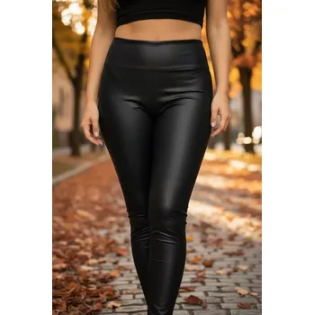 Dámské legíny Dámské koženkové legíny velké velikosti černé