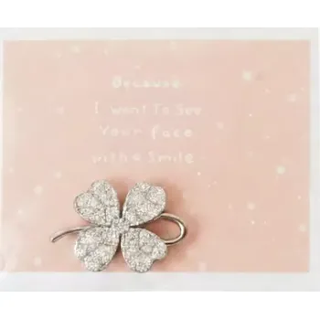 Přívěsek Čtyřlístek pro štěstí s krystaly - Přívěsek na řetízek