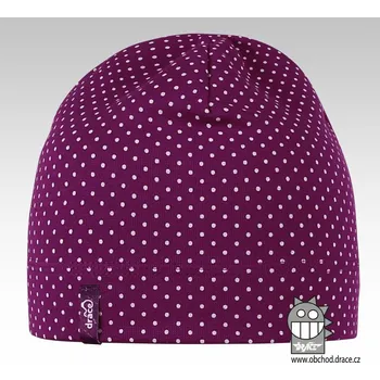 Čepice Dráče Dětská bavlněná čepice puntík - fialová Velikost: 52-54