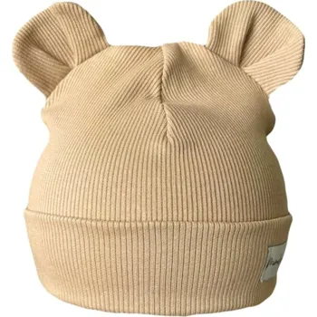 Kojenecká čepice Mimilove Chlapecká čepička medvídek Barva: camel, Velikost: 6-24