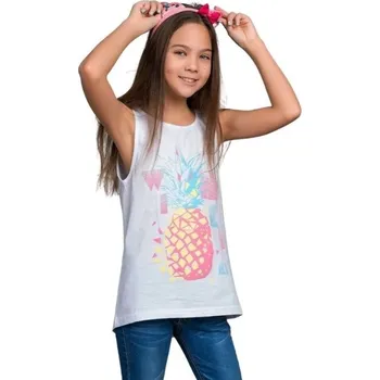 Dívčí tílko Winkiki Tílko ananas Barva: Bílá, Velikost: 146