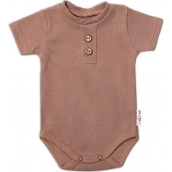 Kojenecký body Baby Nellys Body s knoflíčky Barva: hnědá, Velikost: 86
