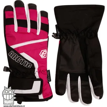 Rukavice Dráče Šusťákové prstové rukavice růžová/černá Velikost: S