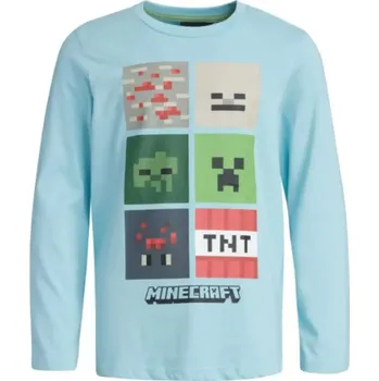 Pánské tričko Tričko minecraft s dlouhým rukávem Barva: Zelená, Velikost: 140